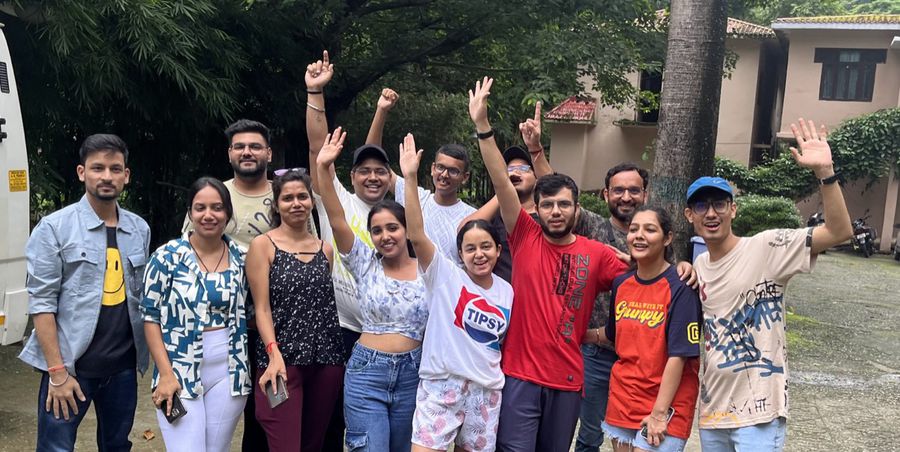 The HAPZ team together outside during a studio outing
